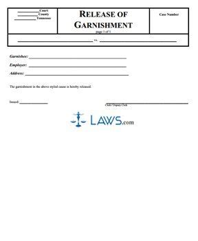 Garnishment Legal Forms Free Legal Forms Laws Com