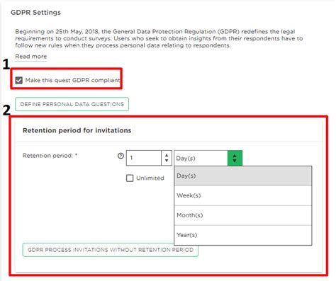 Gdpr Settings Retention Period For Responses Invites