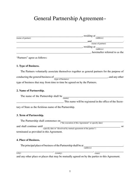 General Partnership Agreement 18 Examples Format Google Docs Word Page Pdf