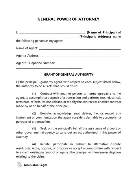 General Power Of Attorney India Sample Pdf Sample Power Of Attorney Blog