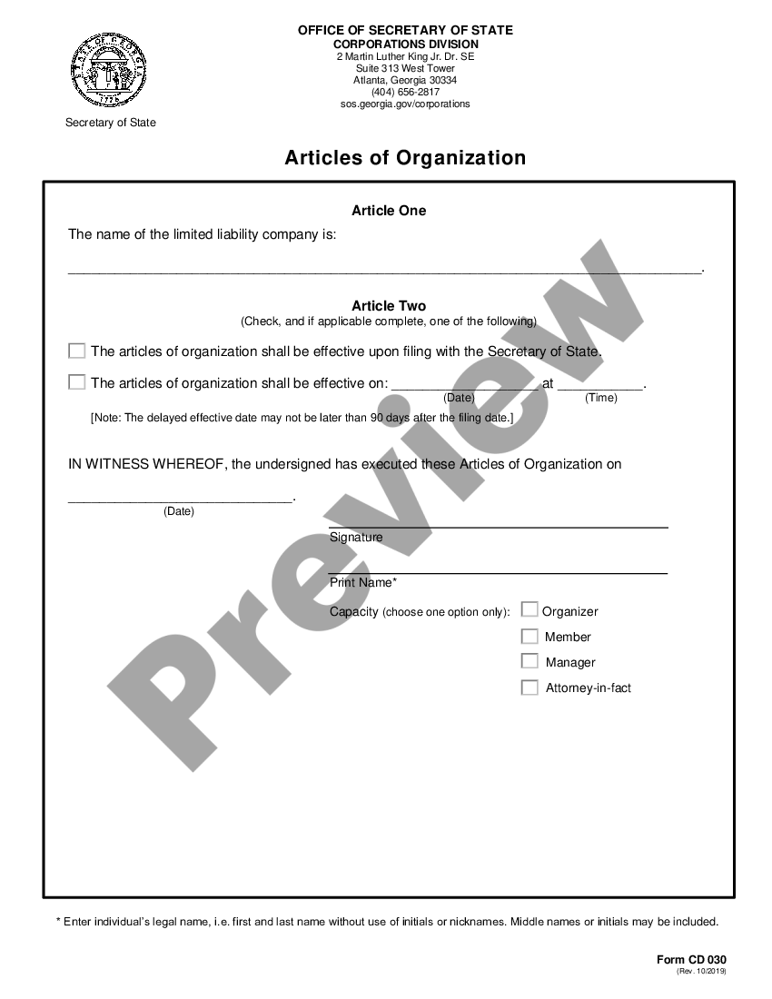 Georgia Llc File Us Legal Forms