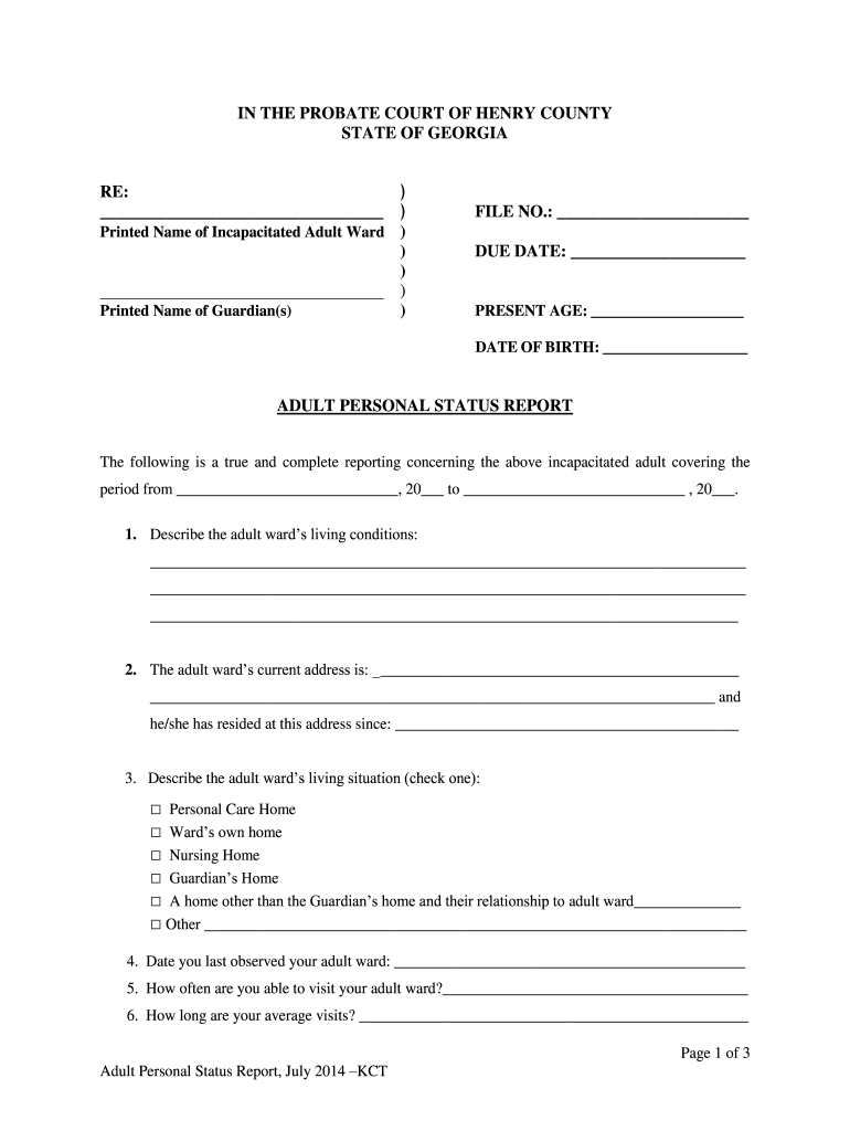 Georgia Probate Courts Printable Pdf Download