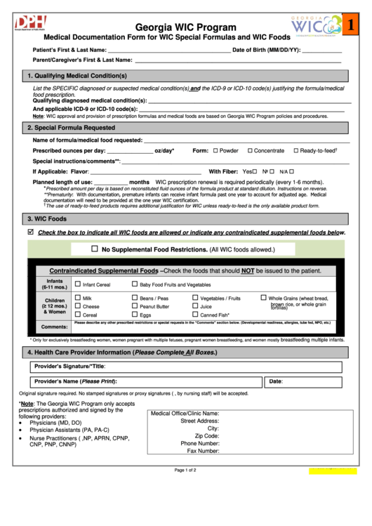 Georgia Wic Georgia Department Of Public Health