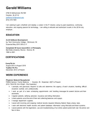 Geraldwilliamsresume Pdf