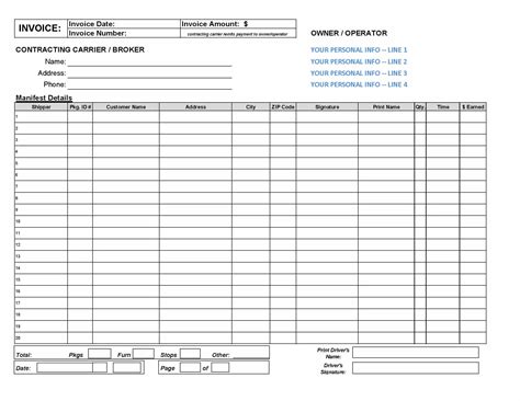 Get A Personalized Delivery Manifest Form