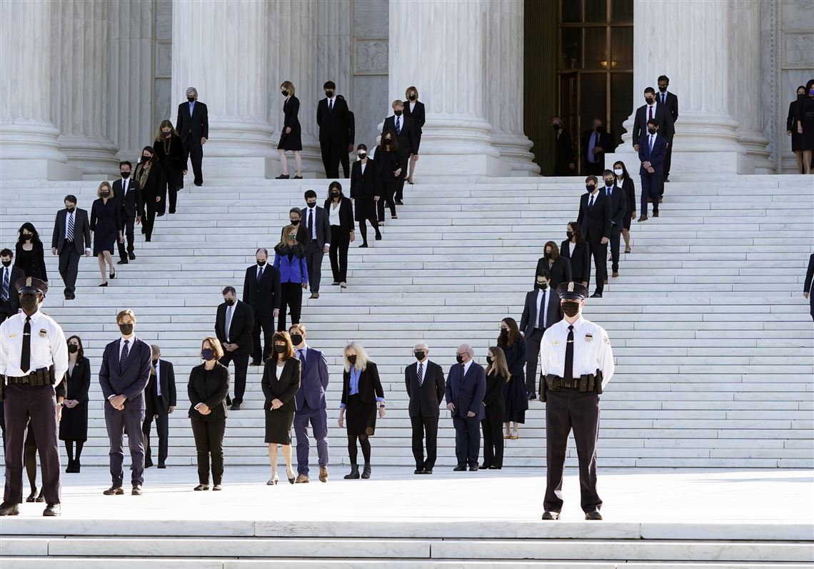 Ginsburg S Clerks Standing On Guard On The Steps Of The Supreme Court