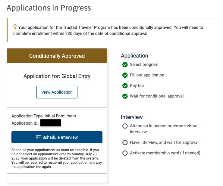 Global Entry Enrollment On Arrival Interview Last Week Online Profile