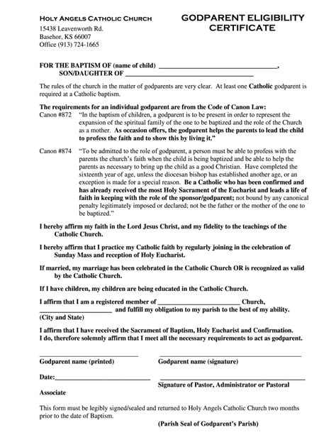 Godparent Paperwork 2020 2022 Fill And Sign Printable Template Online Us Legal Forms