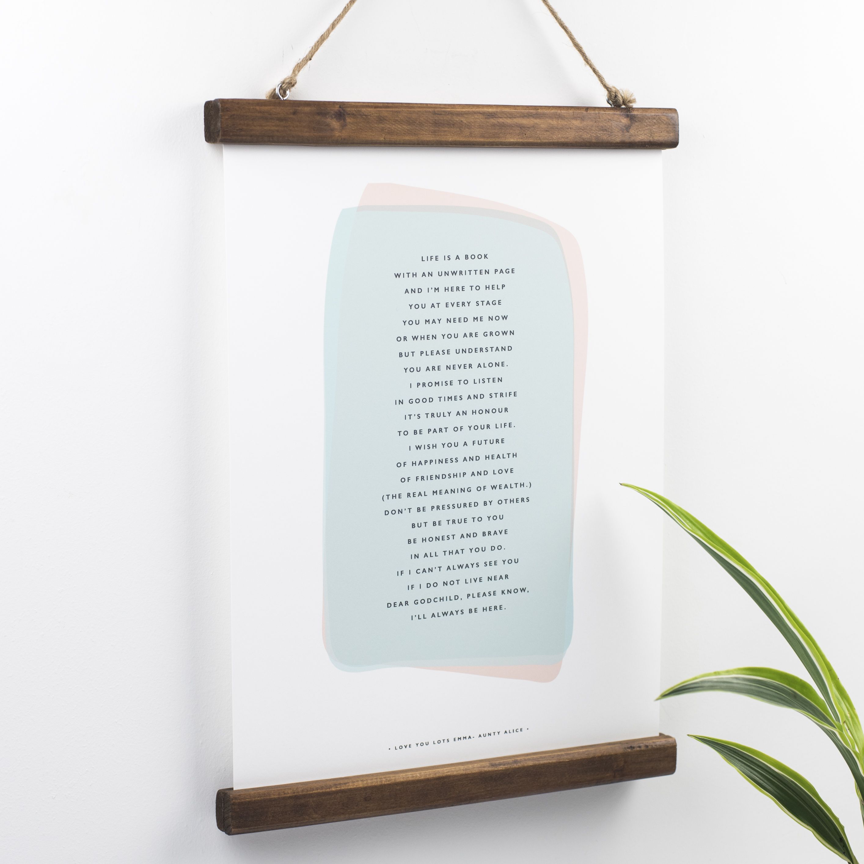 Godparent Poem Print For A Godchild By Bespoke Verse Notonthehighstreet Com