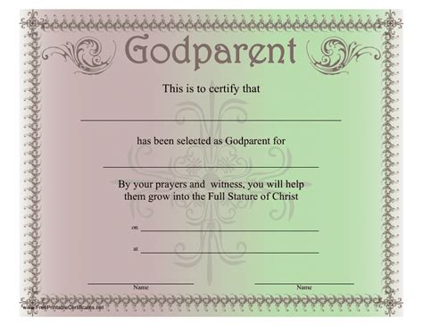 Godparents Certificate Templates Pdf Download Fill And Print For Free