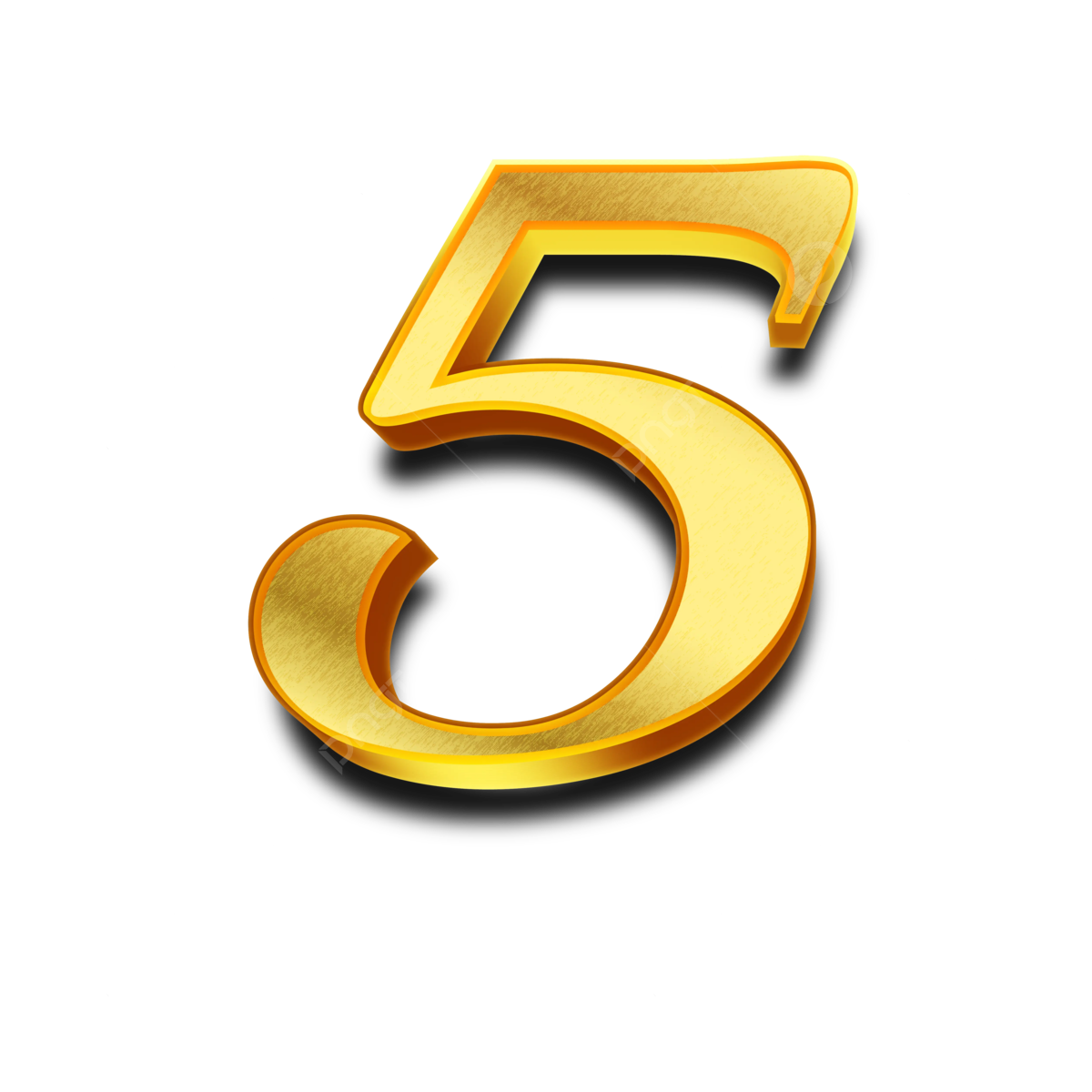 Golden Shiny 5 Five Number Png Vector Psd And Clipart With Transparent Background For Free