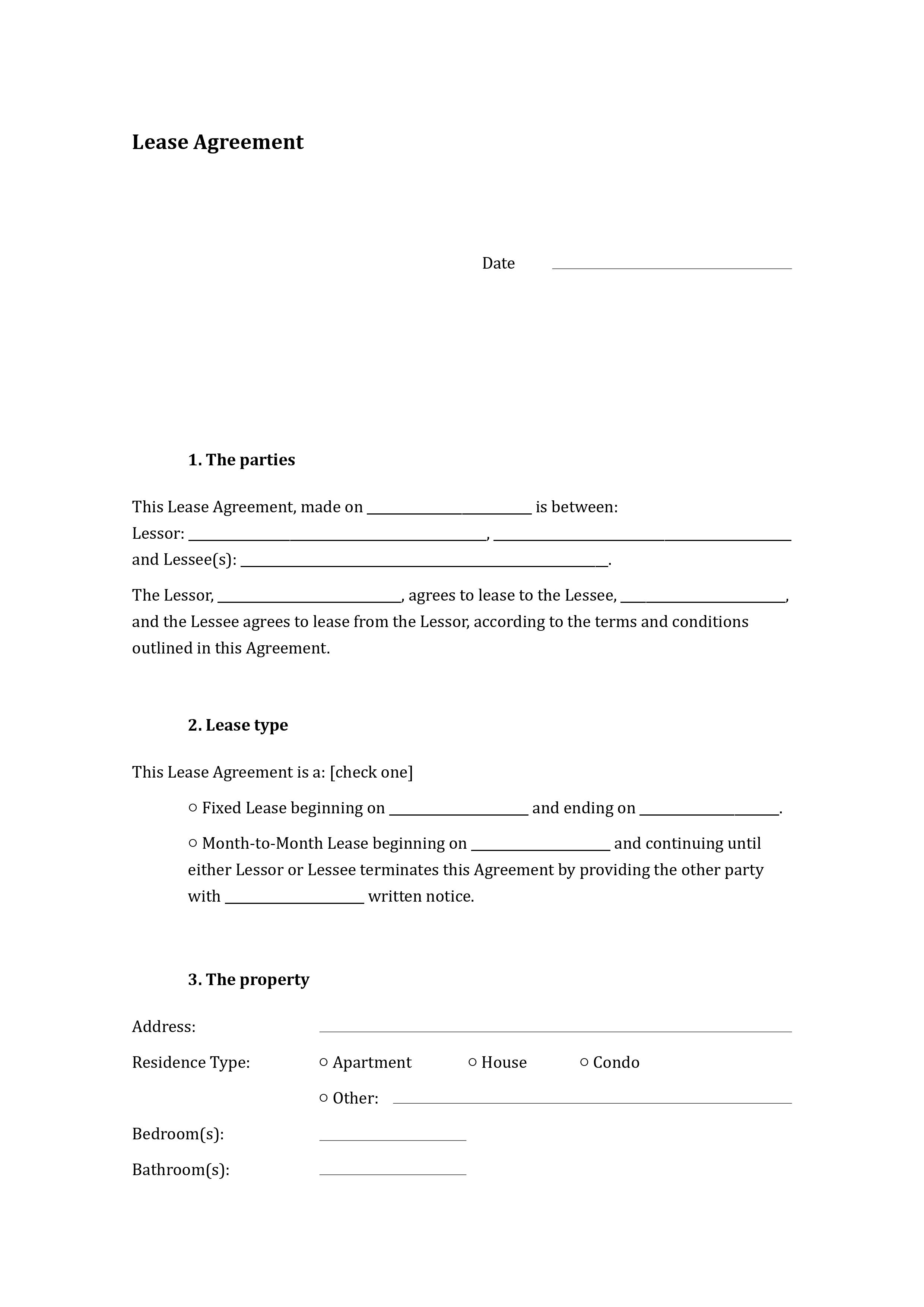 Google Docs Lease Agreement Template