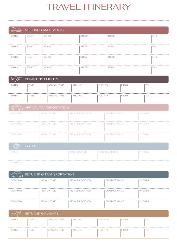 Google Travel Hacks 5 Best Itinerary Templates For Google Docs