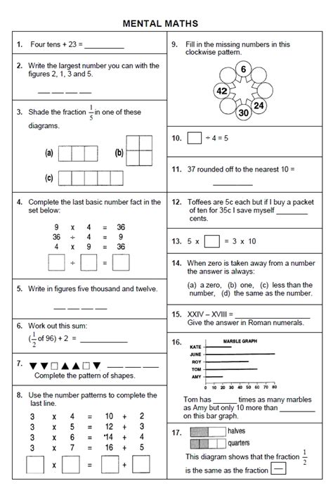 Grade 4 Math Test Papers