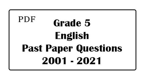 Grade 5 English Past Paper Questions E Kalvi English Exam Papers