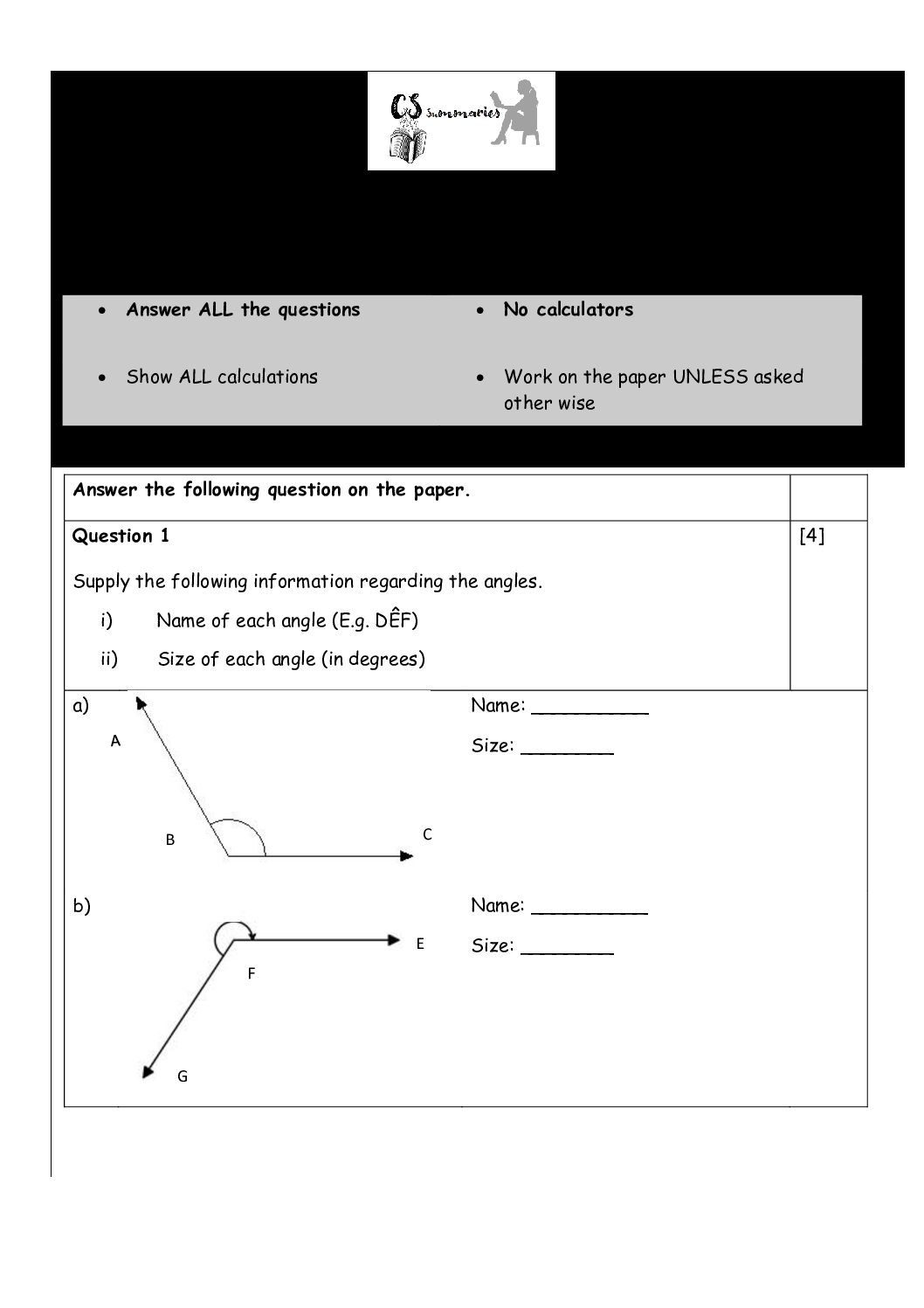 Grade 7 Maths Exam Papers 2020 Term 4 Papers Exam