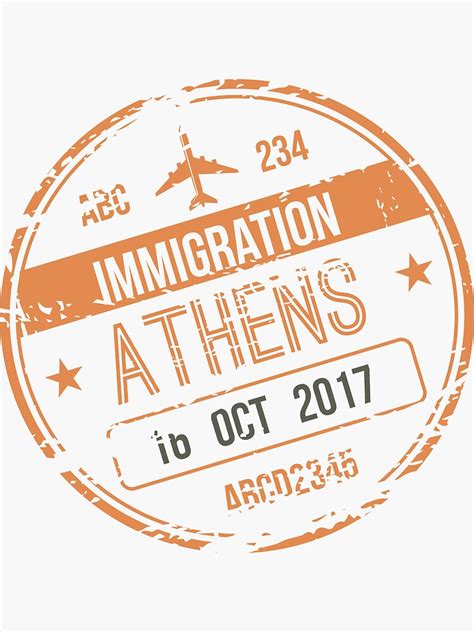 Greece Athens Passport Stamp Sticker For Sale By Sejmen Redbubble