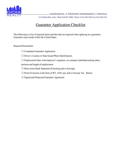 Guarantor Application Forms By Gioia Issuu