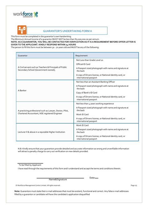 Guarantor S Undertaking Form Awfmcentre Com Wfmcos Wfmc Guarantor Form