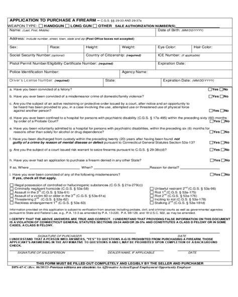 Gun Purchase Form Connecticut Edit Fill Sign Online Handypdf