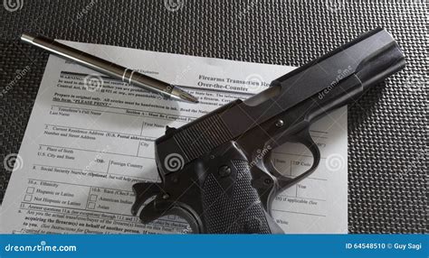 Gun Transfer Stock Photo Image Of Metal Trigger Paperwork 64548510