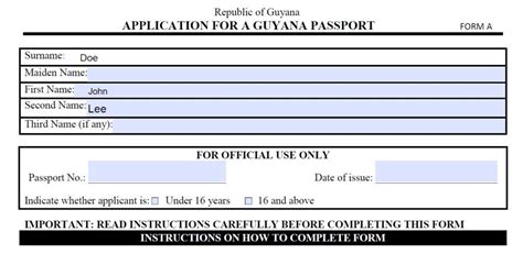 Guyana Passport Renewal Forms Printable Us Passport Applications If