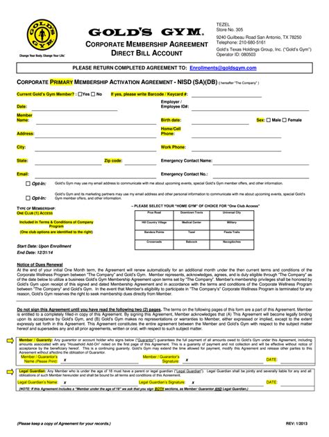 Gym Membership Form Pdf Fill Out Sign Online Dochub