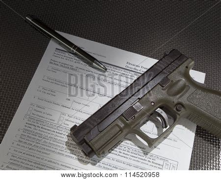 Handgun Paperwork Image Amp Photo Free Trial Bigstock