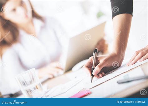 Hands Doing Paperwork And Using Laptop Stock Photo Image Of Corporate