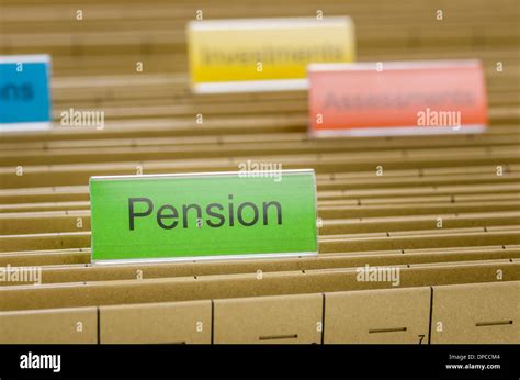 Hanging File Folder Labeled With Pension Stock Photo Alamy