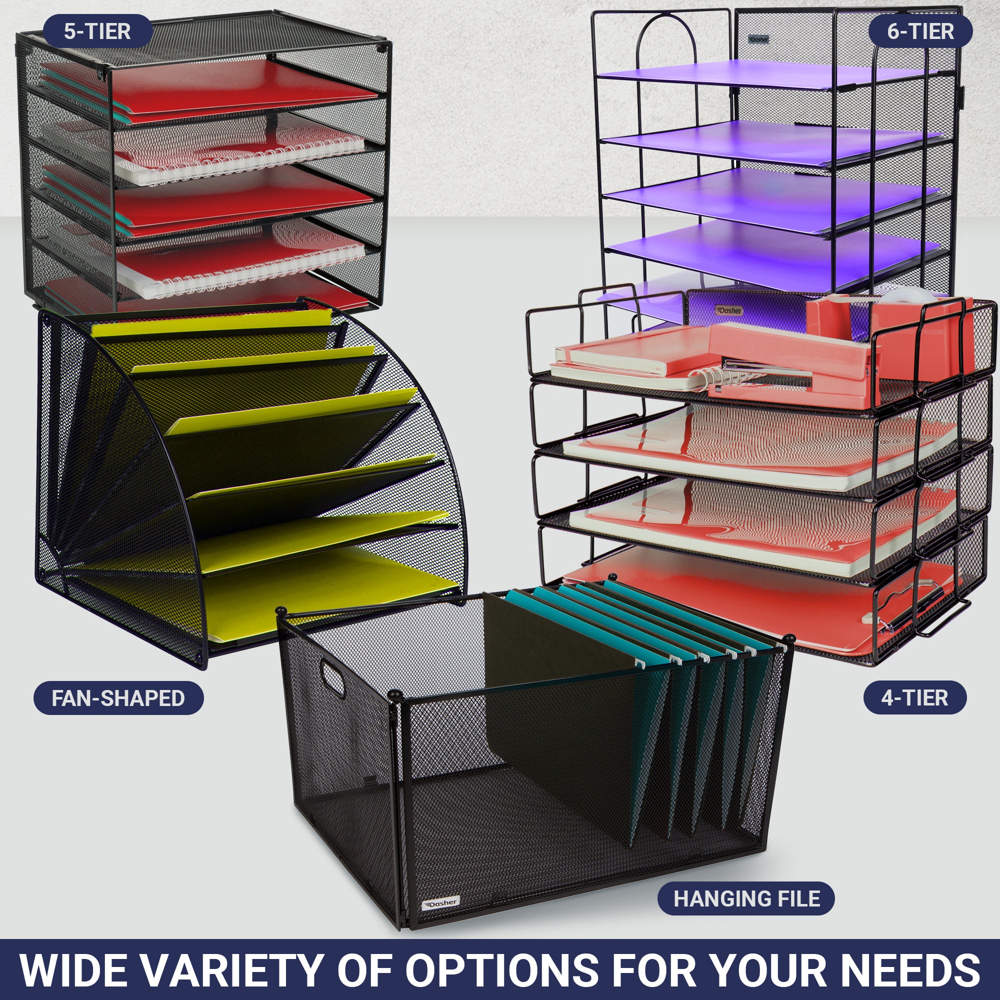 Hanging File Organizer Mesh Box File Organizer Box Supports Letter