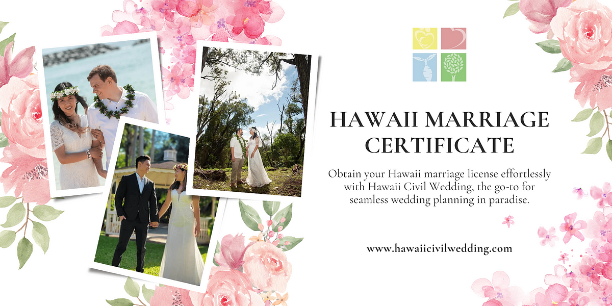 Hawaii Marriage Certificate Hawaii Civil Wedding Medium