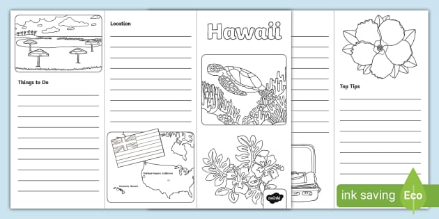 Hawaii Travel Leaflet Template Teacher Made Twinkl