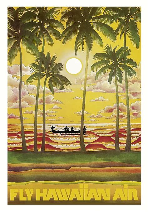 Hawaii Vintage Travel Poster Digital Download Inspire Uplift