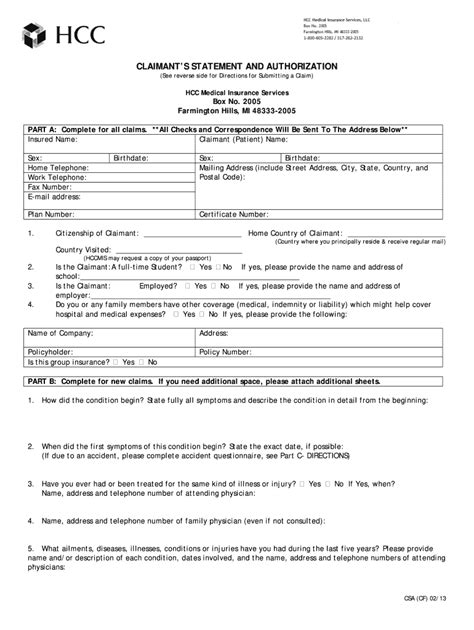 Hcc Csa Cf 2013 2022 Fill And Sign Printable Template Online Us