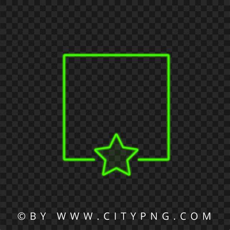 Hd Green Neon Frame With Star Transparent Background Citypng