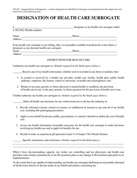 Health Care Surrogate Form Fill And Sign Printable Template Online