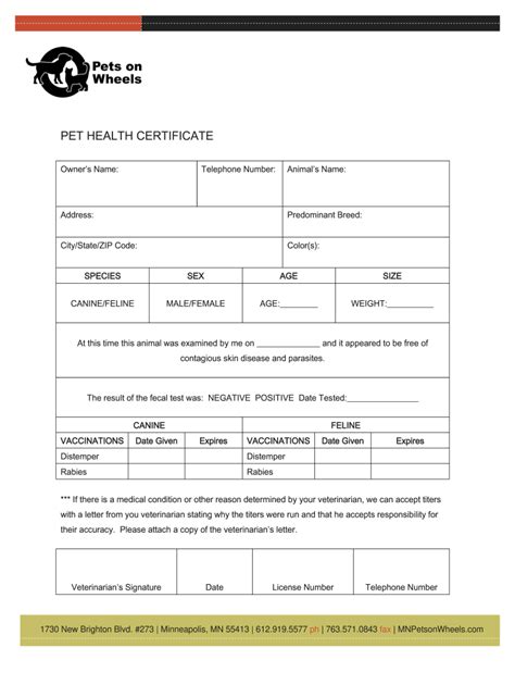 Health Certificate For Dogs Fill Online Printable Fillable Blank