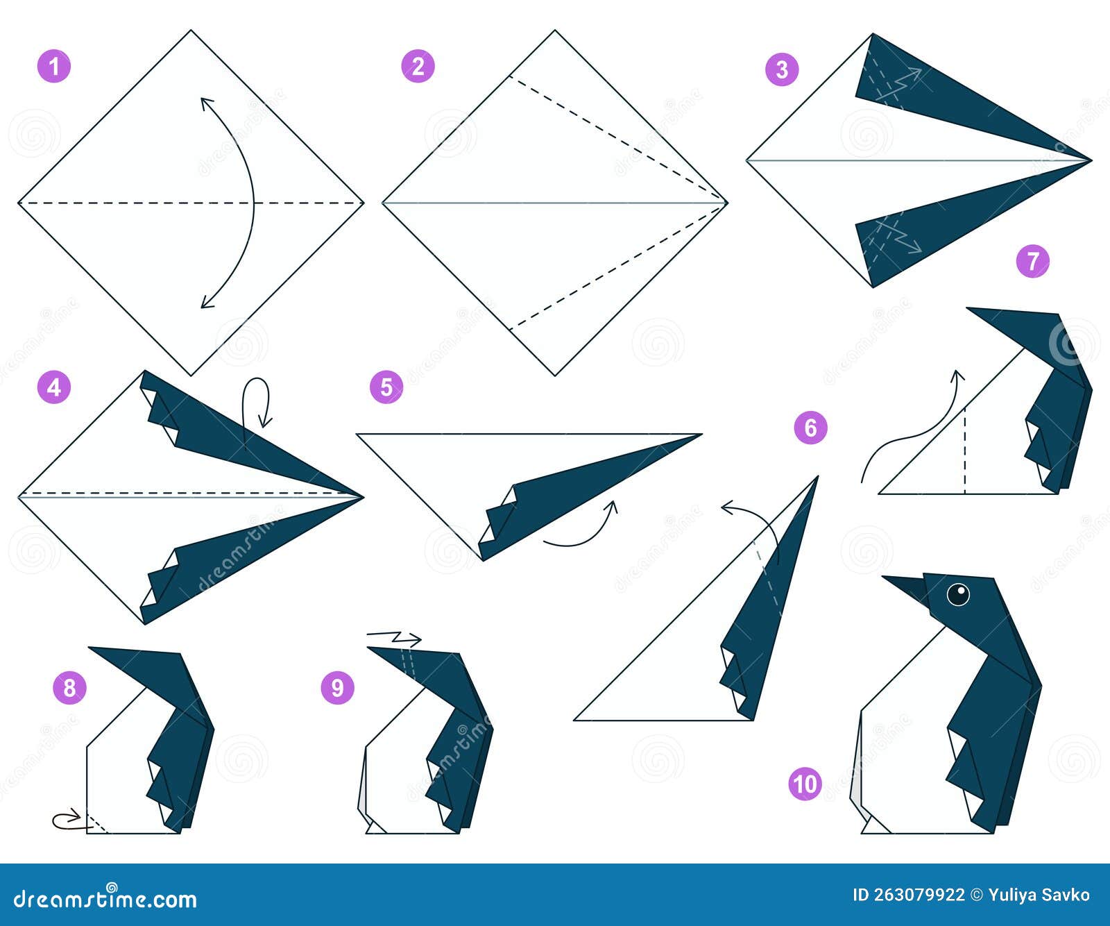 Heart Origami Scheme Tutorial Moving Model Origami For Kids Step By Step How To Make A Cute