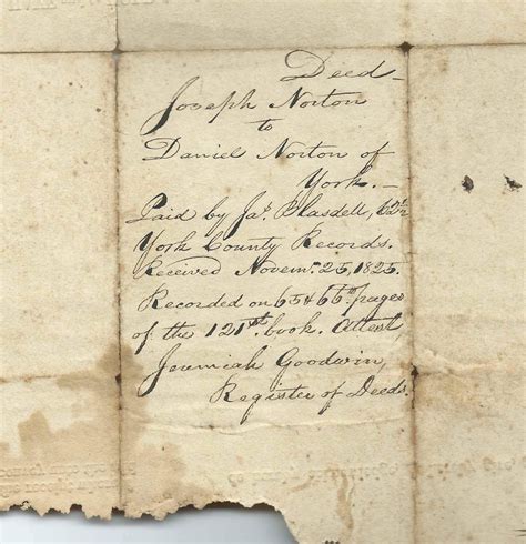 Heirlooms Reunited 5 Documents 1815 1867 Relating To Daniel Norton Of York Maine And To