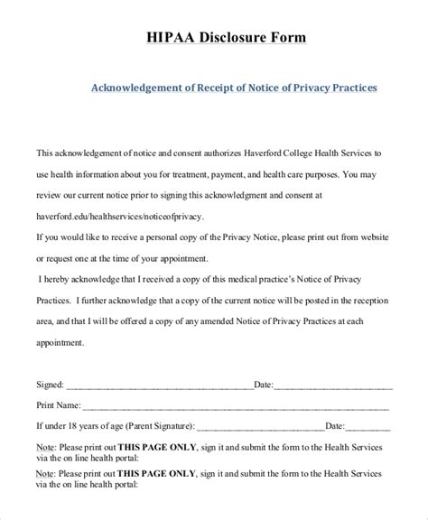 Hipaa Forms Free Free Printable Documents