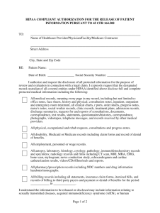 Hipaa Printable Forms