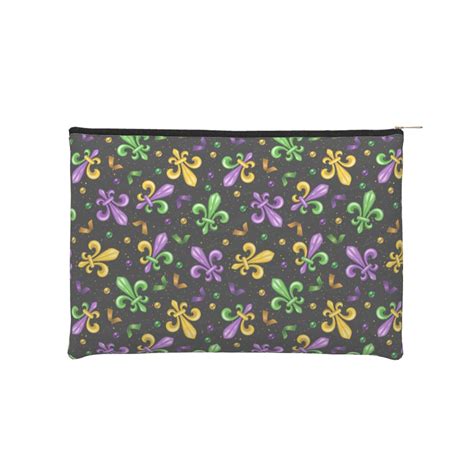 Hirioo Mardi Gras Carnival4 For Paper Reusable Cosmetic Bag Zipper