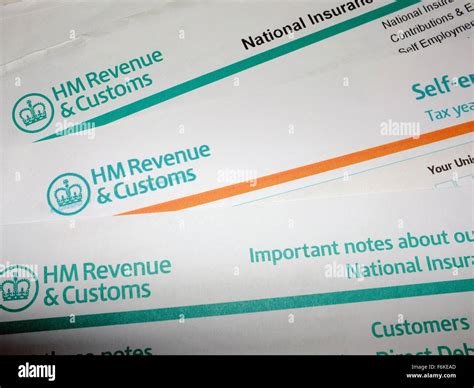 Hm Revenue Customs Self Return Tax Paperwork Stock Photo Alamy