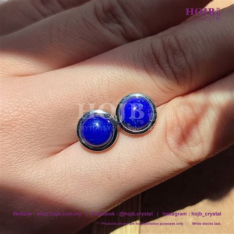 Hojb Natural Lapis Lazuli 5A Round S925 Silver Earring 6 7Mm 5A S925 6 7Mm