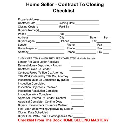 Home Sellers Here Is Your Contract To Closing Checklist You Can Use To