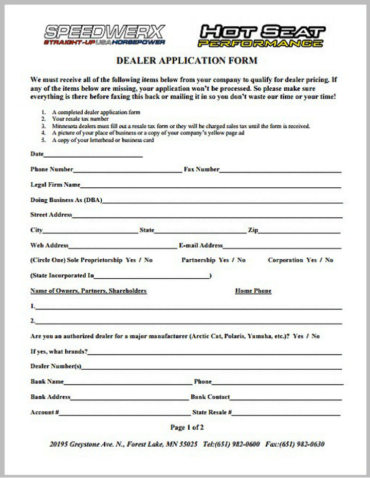 Honda Motorcycle Dealership Application Form Motorcycle For Life