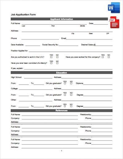 Hospice Application For Employment In Word And Pdf Formats Page 5 Of 5