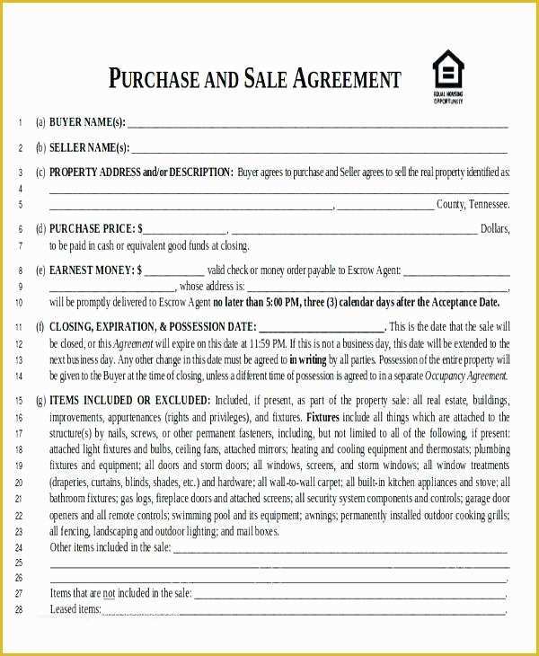 House For Sale By Owner Contract Template Sampletemplatess