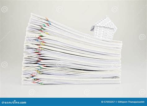 House On Stack Old Paperwork Stock Image Image Of Report Workload